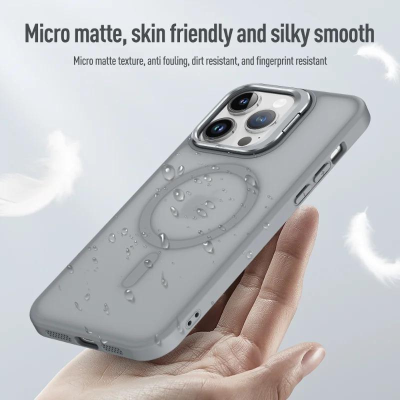 Luxury Magnetic Shockproof Phone Case For iPhone 16 15 14 Plus 13 12 11 Pro Max For Magsafe Wireless Changer Lens Stand Cover