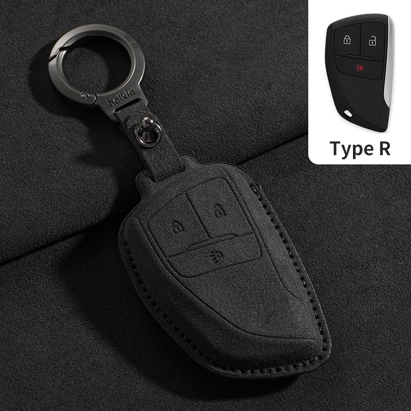 

3/4/5 Button Suede Leather Car Key Cover Case For Chevrolet Tahoe Suburban GMC Yukon For Buick ENVISION S Plus Avenir Key Shell