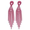Silver Needle Court-Style Rhinestone Tassel Earrings: Elegant, High-End Light Luxury with a Fashionable, Exaggerated Design.