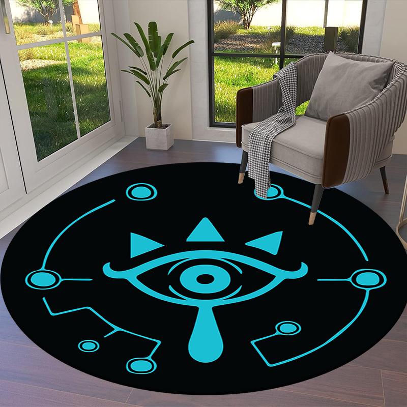 1pc CyberEye Round carpet, Made of Polyester,Perfect for Decorating Office Chairs, Living Rooms,fplt073