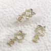 3Pcs Nail Charms Sparkling Stunning Visual Effect Ultra-Light Creative Shape Wide Application DIY Alloy Shiny Bow-knot Rhinestone Nail Art Decorations