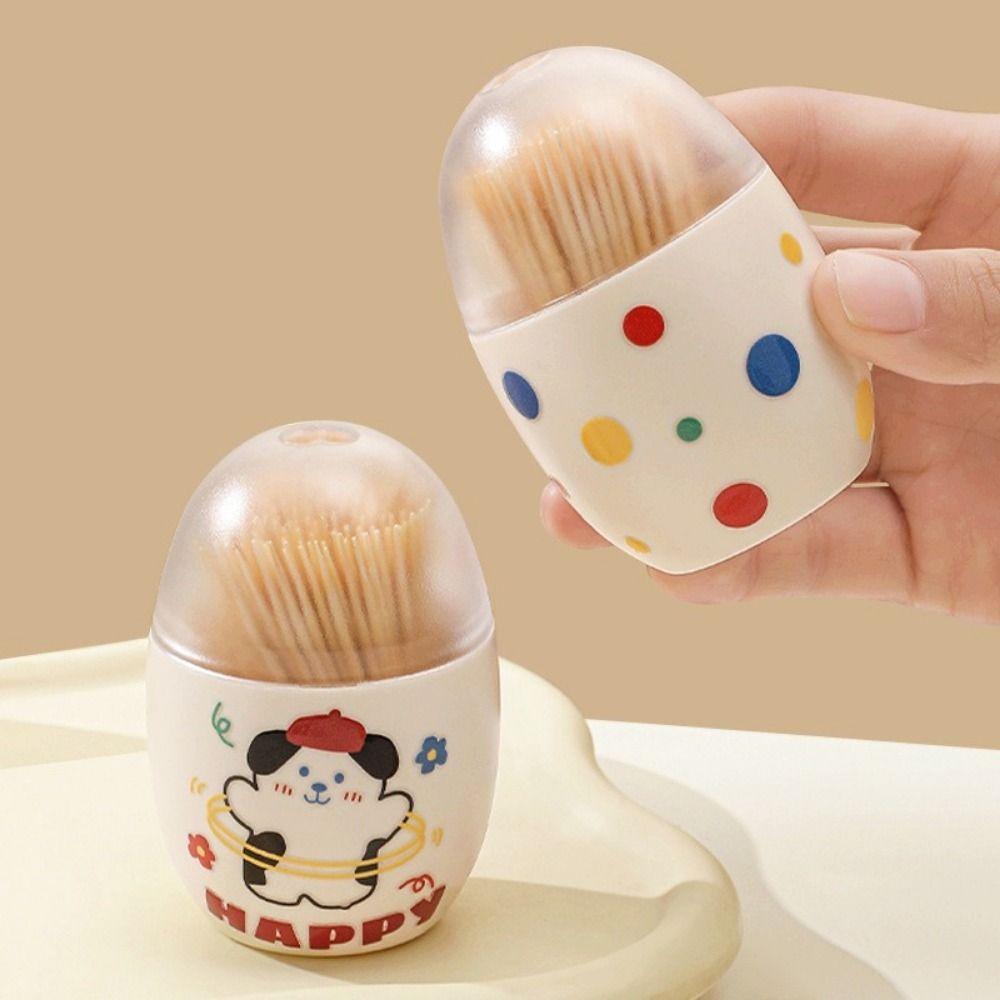 2pcs Wall Mounted Toothpick Storage Case Oval Shape Toothpick Dispenser  Kitchen