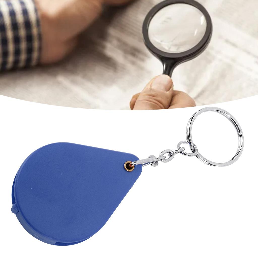 Magnifier Keychain 10X Magnification Foldable Portable Magnifying Glass with Key for Outdoor Reading
