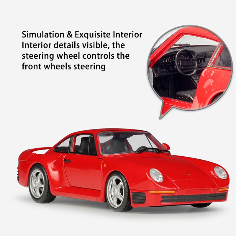1/24 skala WELLY Porsche 959 aluminiowy Model samochodu Diecasts metalowe pojazdy zabawkowe Model samochodu wysoka kolekcja symulacyjna prezenty dla dzieci