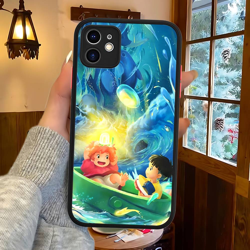 

Cute P-Ponyo Movie On The Cliff Phone Case For IPhone 16e 16 15 14 13 12 11 Pro Max X XS Max Plus Matte Clear iphone 14