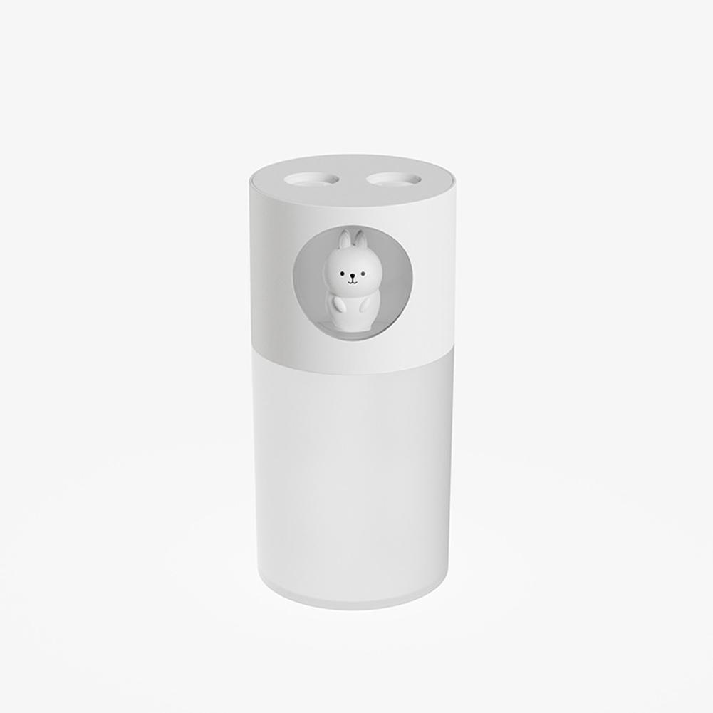 Mini Air Humidifier Cartoon Dual Spray Home Car USB Fogger Mist Maker white