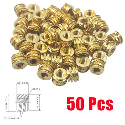 50 adet M3 3mm M3-0.5 Pirinç Dişli Metal Isı Ayar Vidası Eklentileri 3D Baskı için
