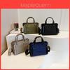 Große Kapazität Nylon Tasche Damen 2023 Neuer Koreanischer Stil Herbst Winter Retro Mode Quadratische Tasche Einzelne Schultertasche Blau