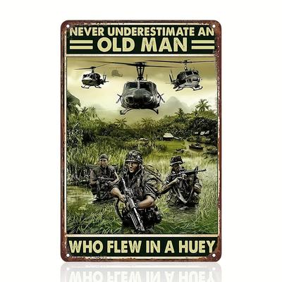 Huey Helicopter Replica HeavyDuty Military Aviation Decor with Vintage Army Pilot Design IndoorOutdoor Metal Display for V