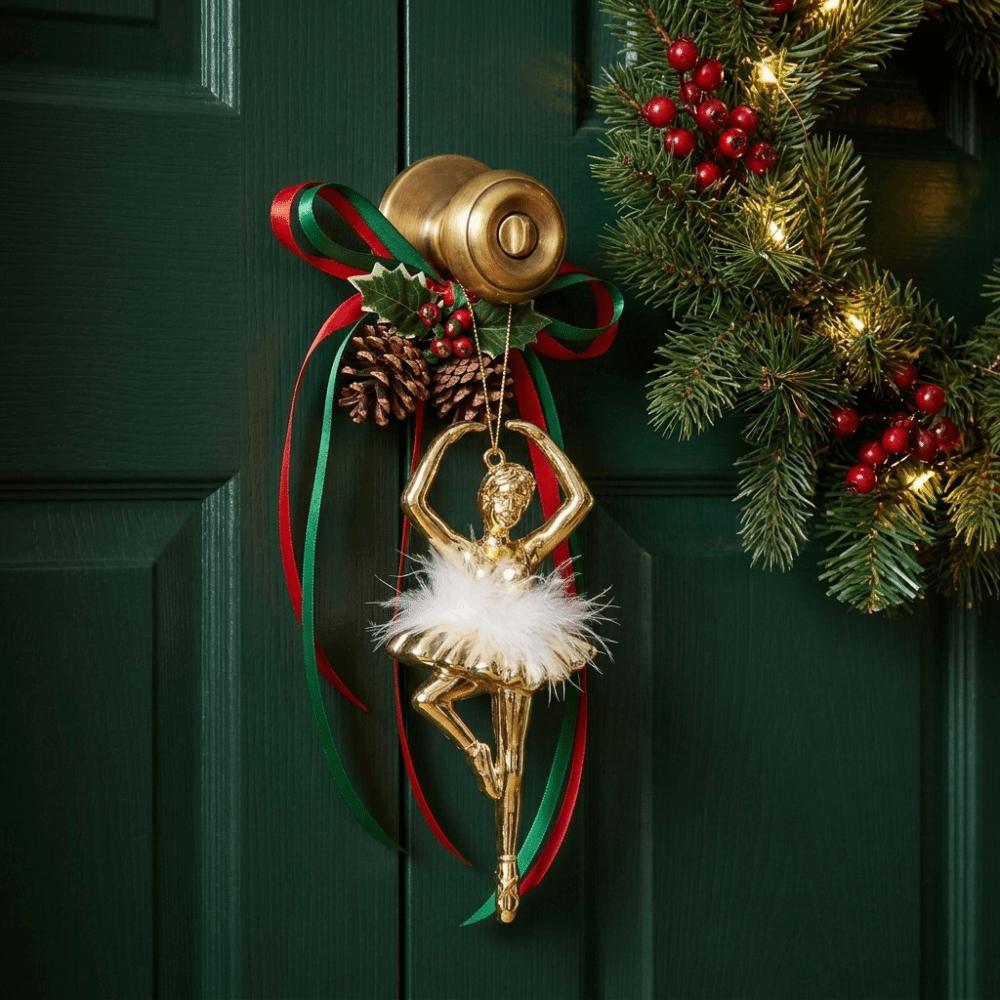 Ciondoli Ragazza da Ballo Placcati Elettroliticamente in Plastica Decorazione Festiva di Natale Raffinata Regalo