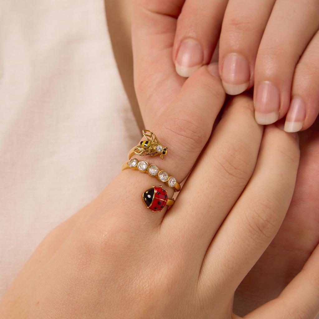 Stainless Steel Zircon Ring Titanium Steel Does Not Fade Ring Niche European and American Rings