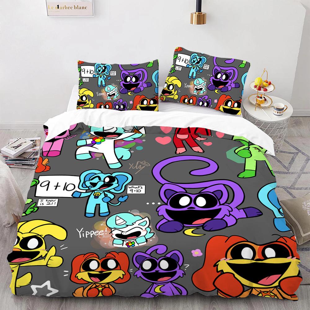 3D Print Game S-Smiling Critters Bedding Set Boys Girls Twin Queen King Size Duvet Cover Pillowcase Bed Boys Adult Home Textiles