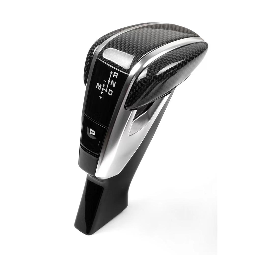 Carbon Fiber / Leather Interior Shifter Gear Shift Knob Lever Kit For Porsche Cayenne 2018-2023
