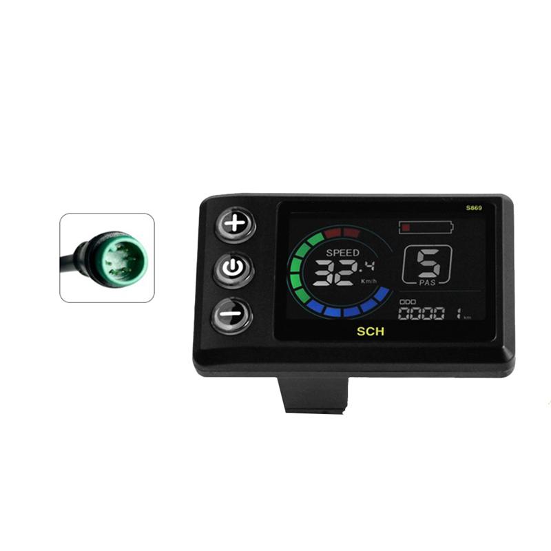 A03E-S869 Electric Bicycle LCD Display 24V-72V Electric Scooter LCD Color Meter For Mountain Bike LCD Meter Waterproof 5PIN
