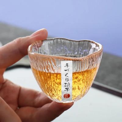 Mushroom Rain Falling Cup Glass Cup Tea Cup Household Heat Resistant Kung Fu Tea Cup Hammer Pattern Master Cup Wholesale
