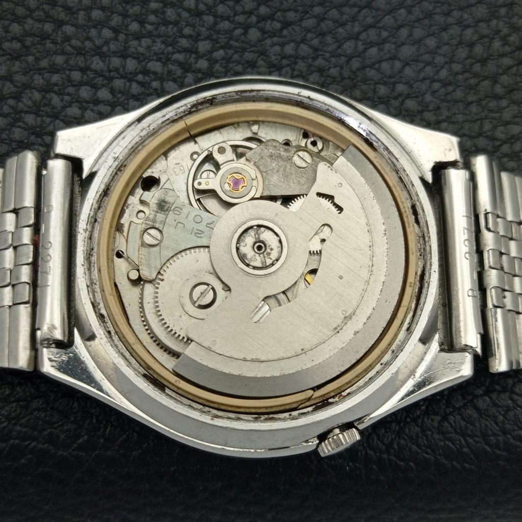 GENUINE VINTAGE SEIKO 5 AUTOMATIC 7019A JAPAN MENS BLACK DIAL WATCH a702413-5 R124-a702413