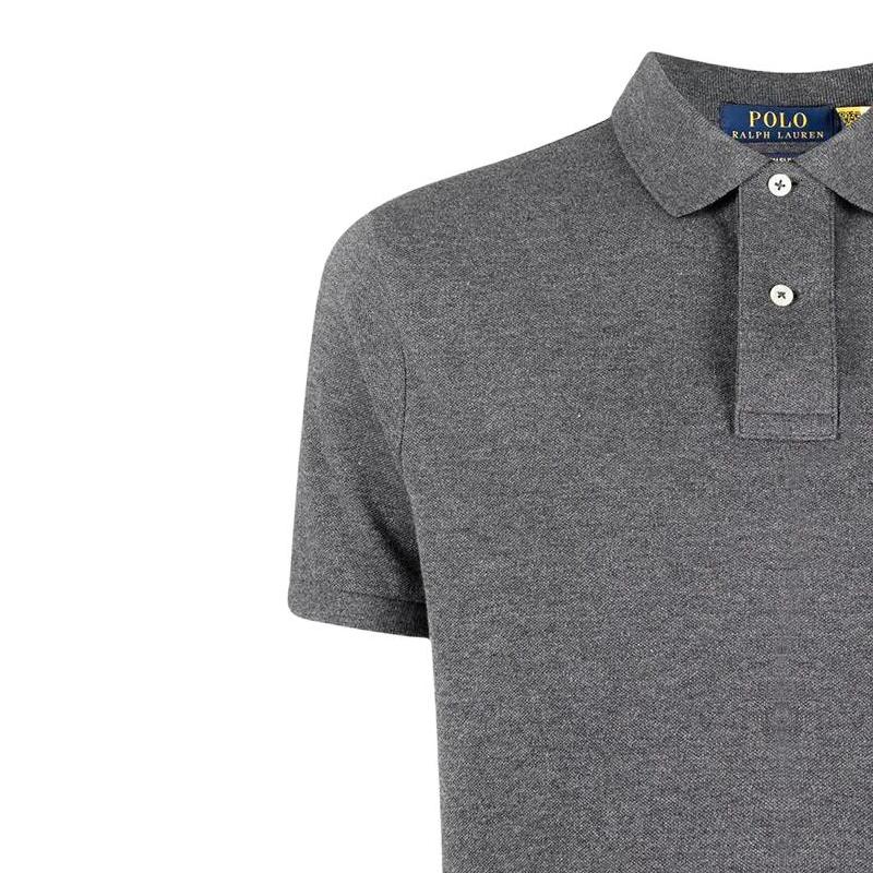 Polo Ralph Lauren Logo Patch Pullover Short Sleeve Polo Shirt Unisex Polo Shirts Gray 710782592-002