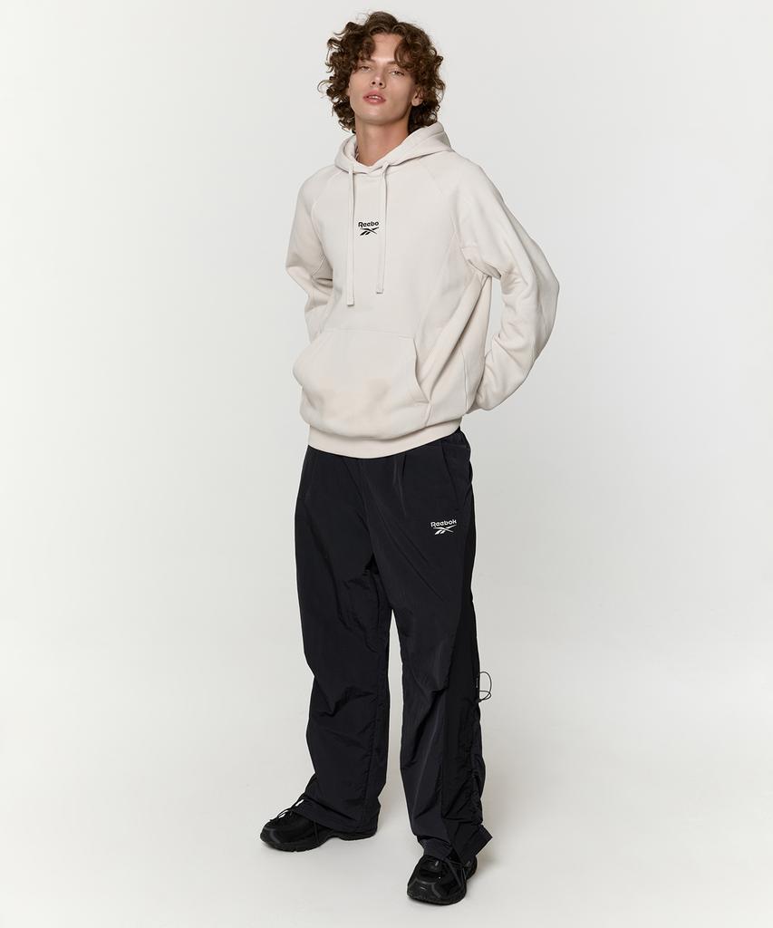 Paneld Fleece Hoodie - Beige