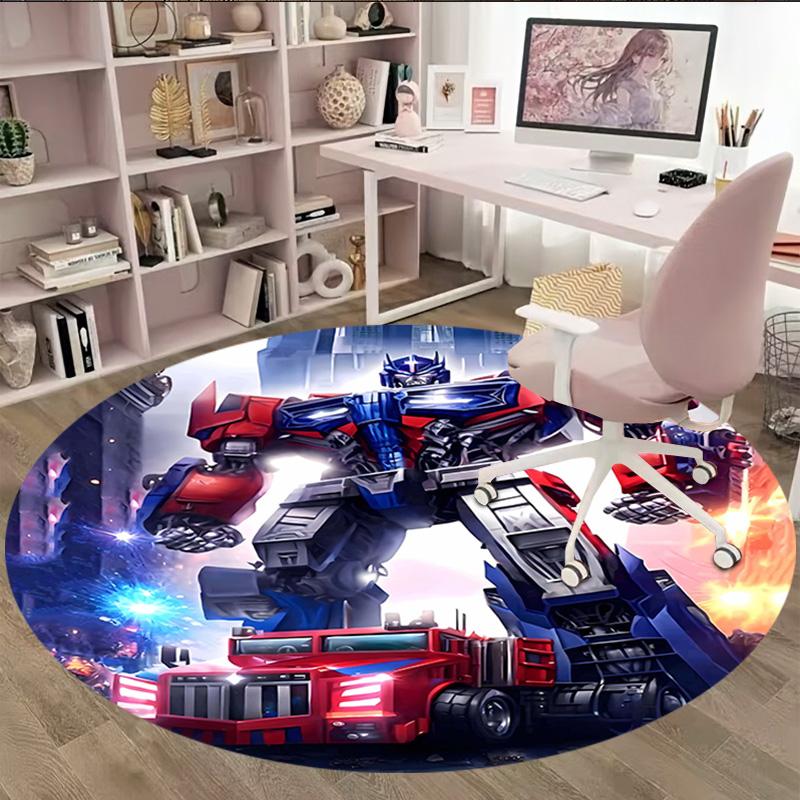 1pc Transformers2 Print Round Carpet Chair Round Carpet Suitable for Bedroom Living Room Home Decorative Carpet
