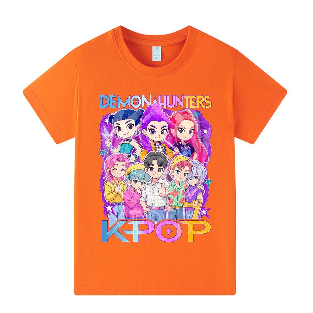 A1201 Kids Boys Girls Sajaboys Kpop Rumi Zoey Mira Print Short Sleeves T-shirt