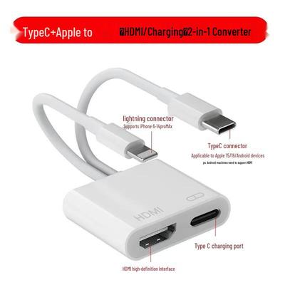 HD Screen Mirroring Device, No Power Needed, Fast Charging, Built-in Chip, Compatible with Apple Type-C To HDMI Projectors