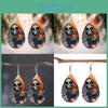 Hooded Halloween Themed Jacket Skull Pattern Droplet Shaped Earrings Acrylic