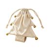 Soft Fabric Christmas Treat Bag Tree Ornament with Pull Cord Opening for Small Gifts and Holiday Table Display