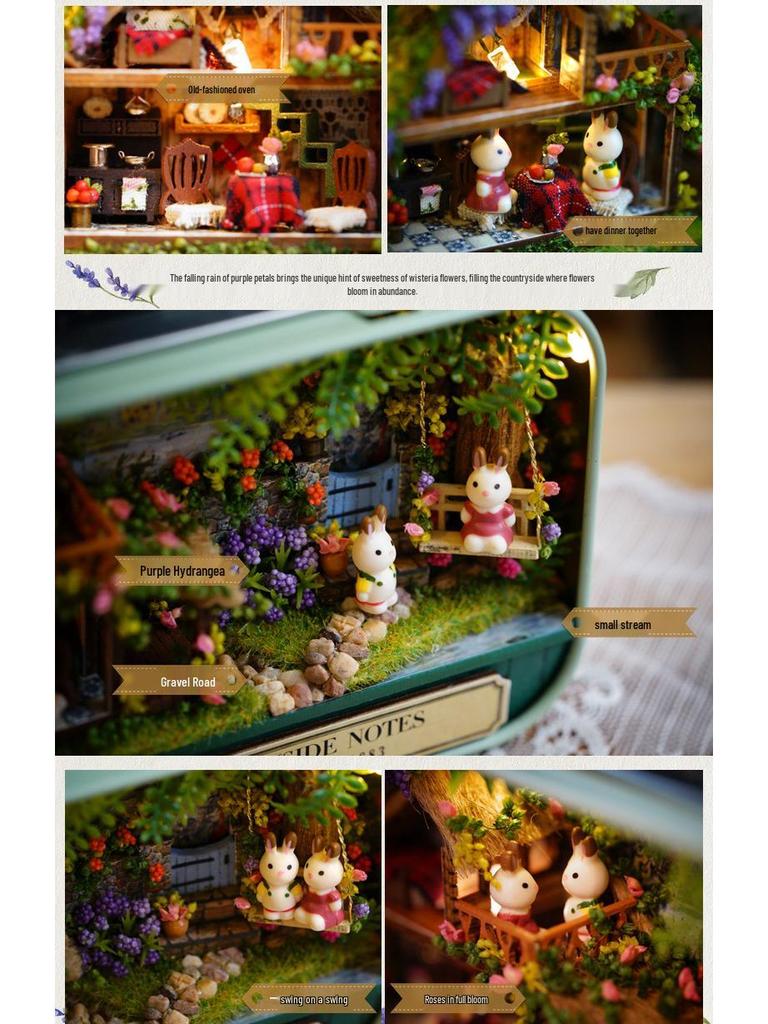 Quya DIY Theater Cabin Model Toy: Handmade Assembly Kit for Girls' Creative Birthday Gift