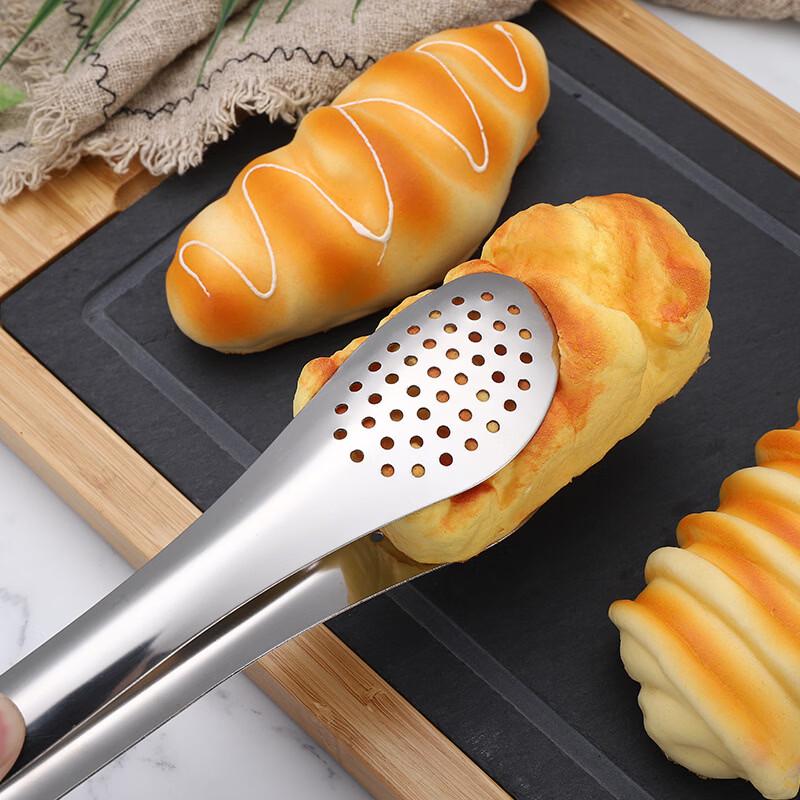 ZISIZ Gold Large Stainless Steel Bread Tongs