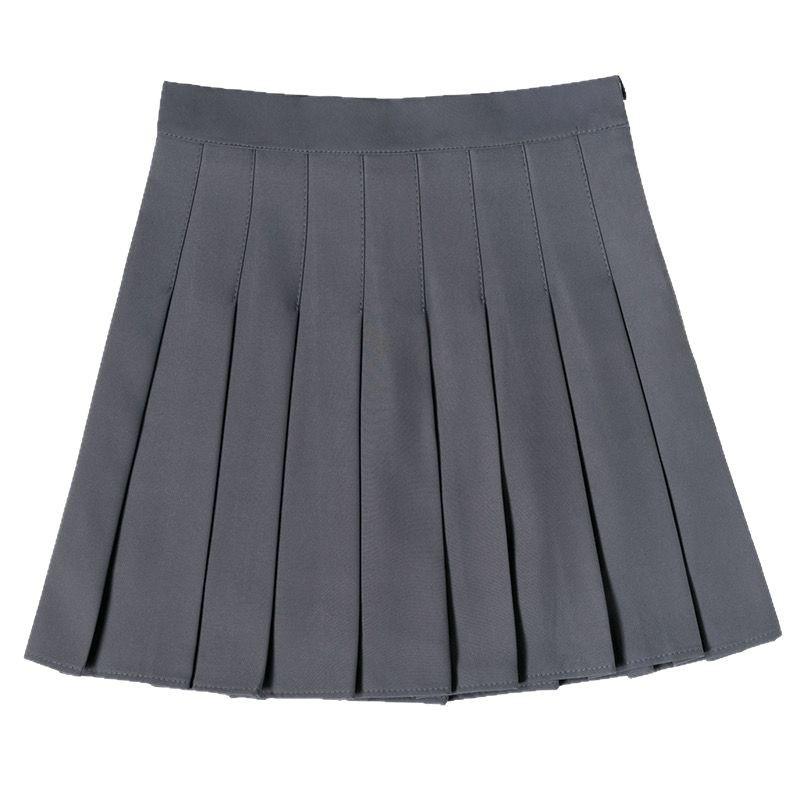 Japanese College Style High Waist Pleated A-Line Skirt - Anti-Exposure, Slimming Summer Short Skirt for Students