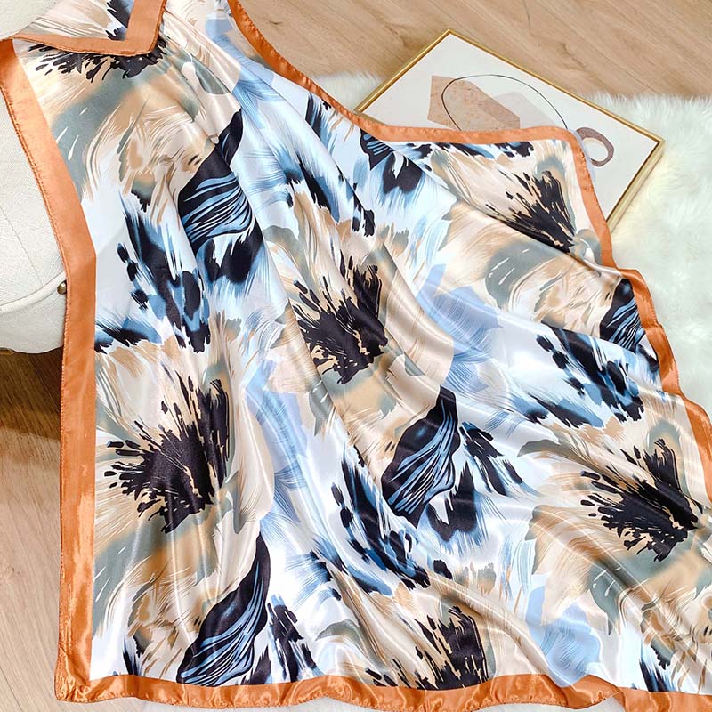 Popular Shawls Europe And America Fashion Bandannas Wild leopard print Sunscreen 90X90CM Bandanna Luxury Square Silk Scarves