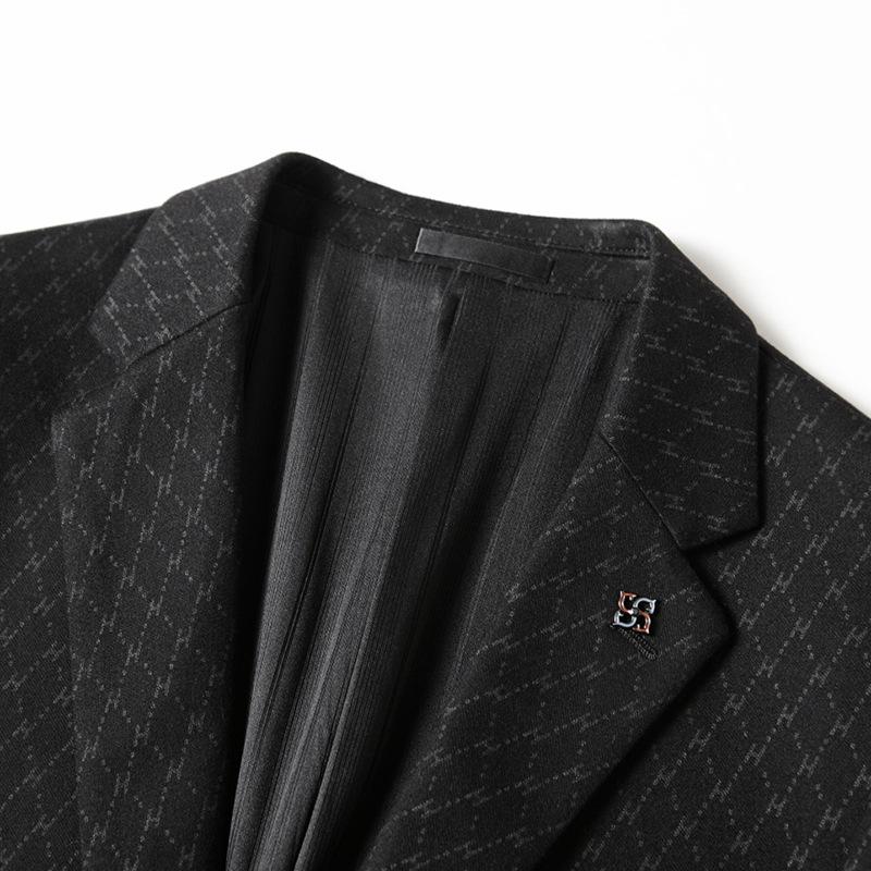Men's Casual Suit Spring and Autumn Light Luxury Business Single West Middle-aged and Young People Single-breasted Korean Version Brocade Ammonia