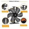 Fireplace Fan 6-blade Heat-driven Log Burning Drives Ecological Silence No Power Consumption Efficient Heat Energy Distribution