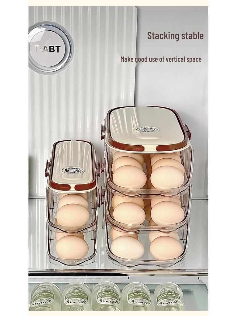 Refrigerator Slide-Out Egg Rack: Space-Saving Drawer for Easy Egg Storage