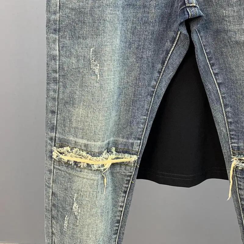 Men's Spring and Autumn Cowboy Korean Casual Denim Slim Jeans Handsome Stretch Jeans