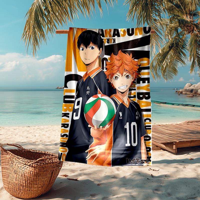Ultra-Soft Beach Towel with Haikyu Theme,Ideal for Pool - Camping, Diving - Perfect Travel Essential, Vibrant Beach Towel.