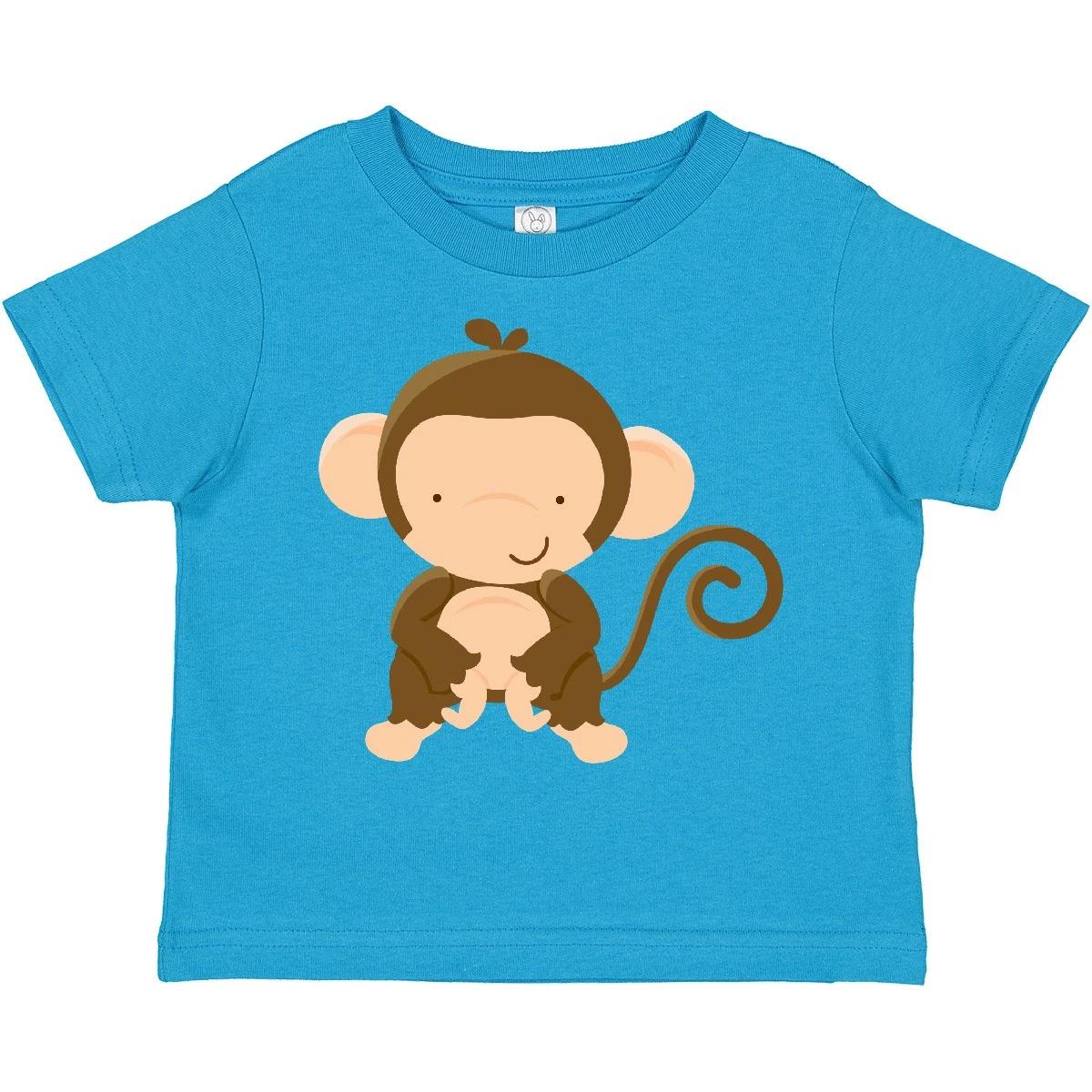 Inktastic Happy Monkey Toddler kids boys T-Shirt Zoo Wild Animal Jungle Child Preschooler 100
