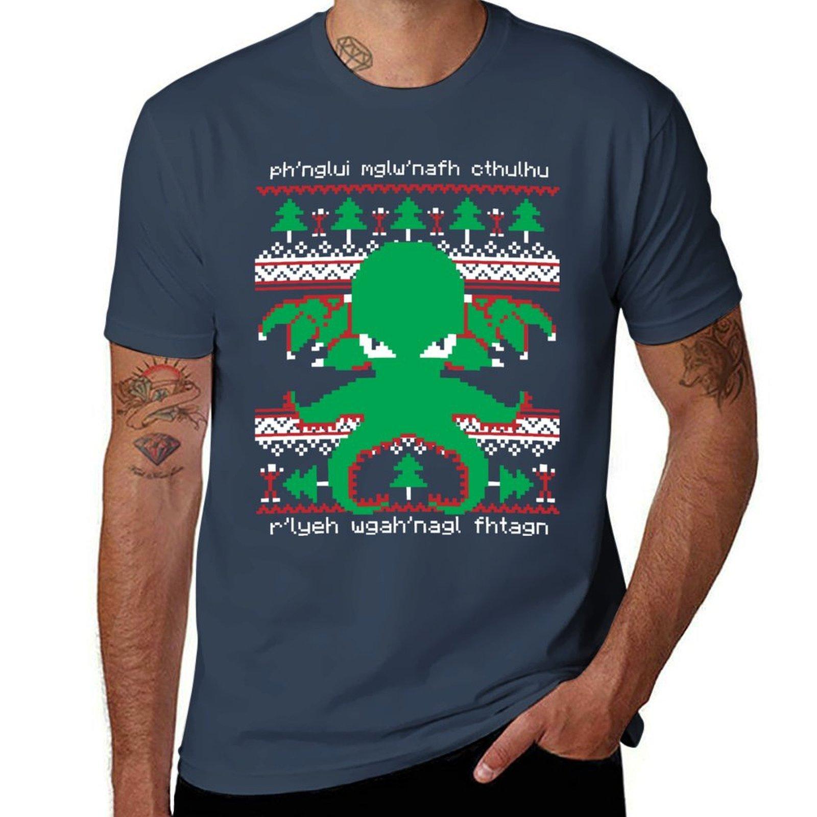 Cthulhu Cultist Christmas Cthulhu Ugly Christmas Sweater Tshirt Summer Sports Quick Dry Tshirt S