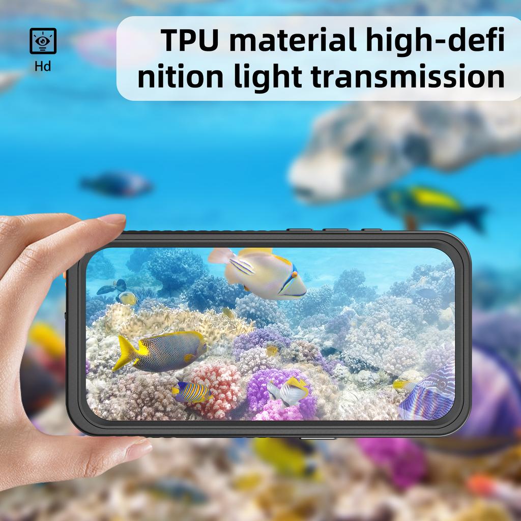 Seria REDPEPPER FS Etui na telefon iPhone 16 Plus Wodoodporne IP68 Przezroczysty panel tylny Pokrowiec na telefon