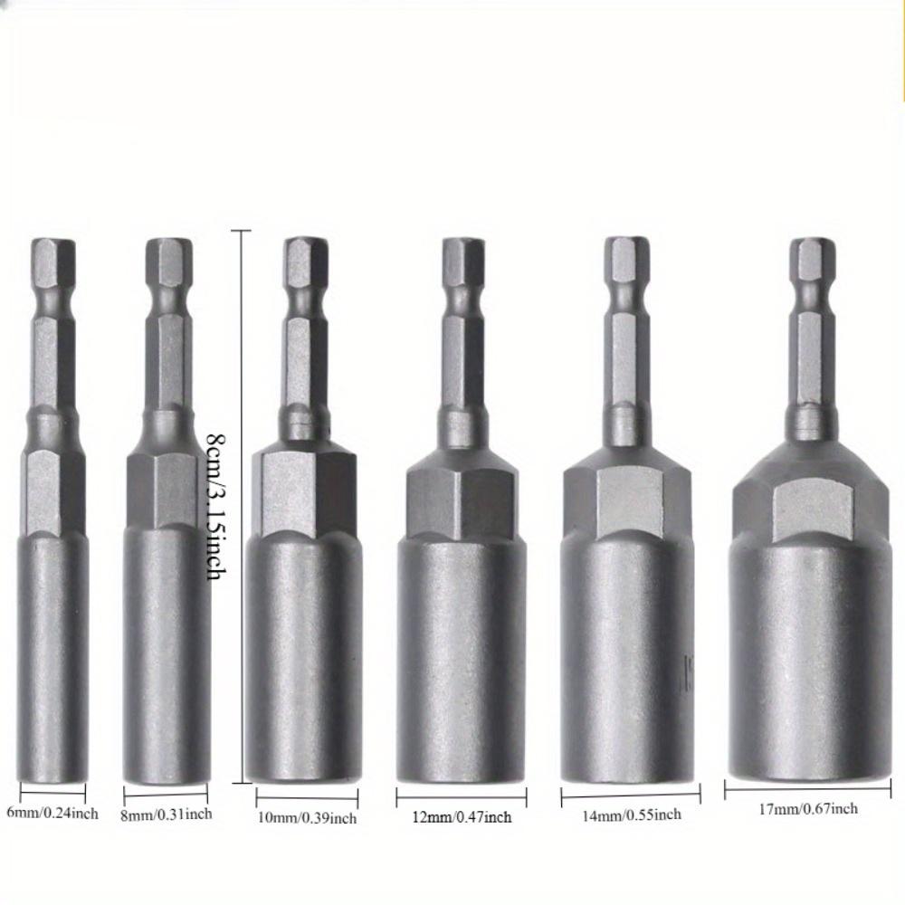 6PCS deepening sleeve wind batch sleeve head electric drill pneumatic electric screwdriver sleeve wrench hexagon nut sleeve