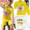 Team Radsporttrikot Set Tadej Pogačar Radsportbekleidung Gelb Grün Rot Gepunktet Weiß Rennrad Trikot Trägerhose