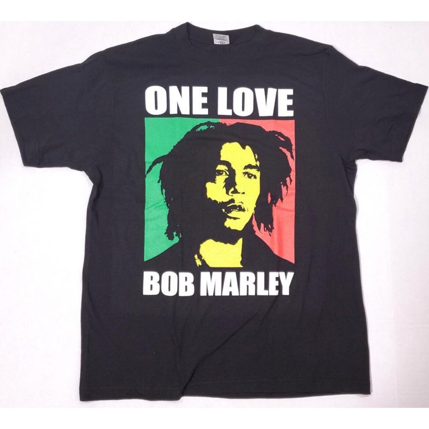 Футболка БОБ МАРЛИ ONE LOVE Раста Регги Легенда Хлопок 100% Мужская Черная Новая Унисекс Футболка S