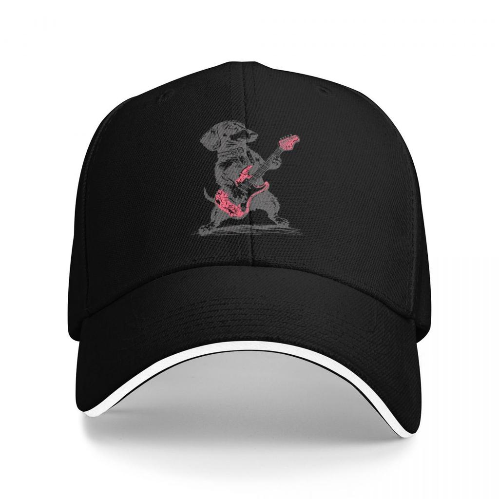 Baseballkappen Vintage Dackel Weenie spielt Gitarre Grafik Herren Damen Sport Sommerhüte