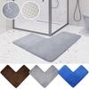 Bath Mat Bathroom Floor Rug Water Absorbent Soft Bath Rugs Non Slip Corner Shower Mat Washable Carpet for Square Shower