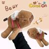Dolphin Puff Ring Plush Toy Dark Brown Plush Doll Simulation Animal with Bad Hands, Backpack, Tail Can Shake