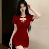The New Spice Girl Pleated Hollow Dress for Women, Small Men In Summer Show a Sexy Figure, Hip Skirt Wholesale