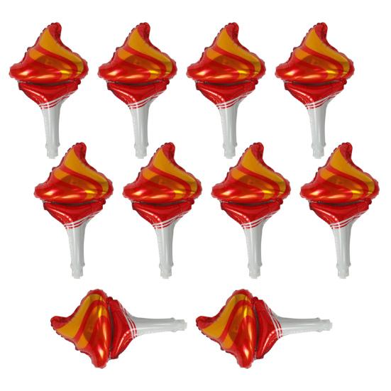 

10 шт. Воздушные шары из алюминиевой фольги в форме факела Декорация шарами для мероприятий Спортивная тематическая вечеринка Дни рождения Праздники Легко надуваются Декоративные шары 10pcs