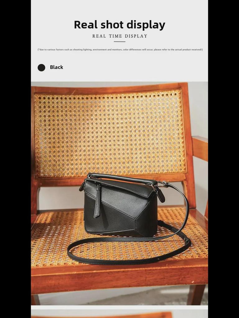 Retro-Style Genuine Leather Large-Capacity Ladies' Crossbody Shoulder Bag