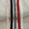 1.5cm Wide Black, White & Pink Hollow Lace Trim with Light Luxury Sequins - DIY Ribbon for Fragrance Style Crafts