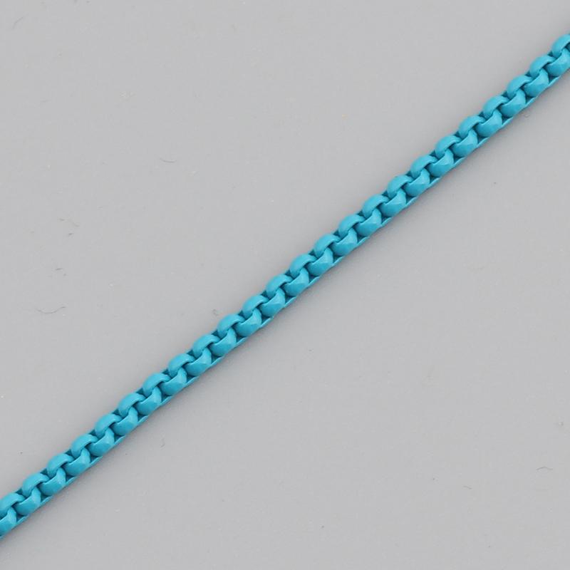 

2026 Hot Statement Copper Enamel Boho Rainbow Color Box Chain Choker Necklace For Women Girl Collier femme Summer Bijoux синий